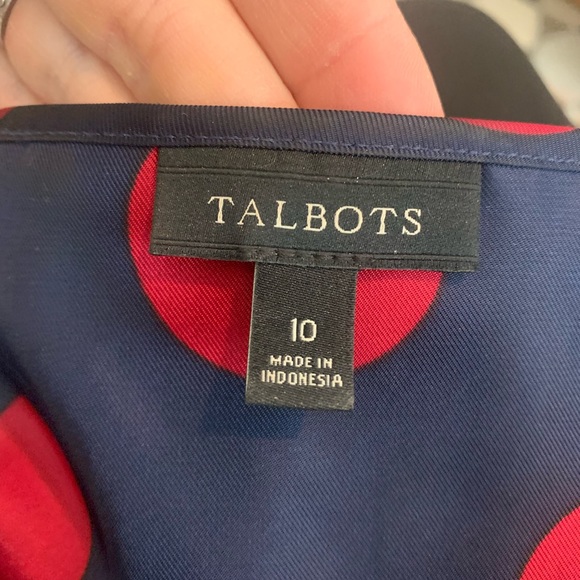 TALBOTS shell size 10 navy and red polka dot - Picture 4 of 5